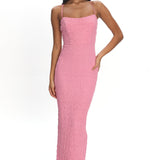 Logan Cami Strap Midi Dress Embellished Pink