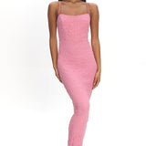 Logan Cami Strap Midi Dress Embellished Pink