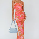 Logan Cami Strap Midi Dress Floral Pink