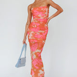 Logan Cami Strap Midi Dress Floral Pink