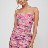 Logan Cami Strap Midi Dress Flower Pink