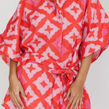 Daytona Beach Button-Up Romper Print Pink