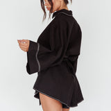Daytona Beach Long Sleeve Shirt Romper Black