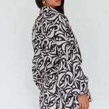 Daytona Beach Long Sleeve Shirt Romper Print Black