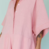 Daytona Beach Button-Up Romper Pink