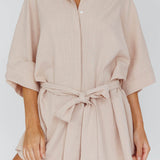 Daytona Beach Button-Up Romper Sand