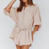 Daytona Beach Button-Up Romper Sand