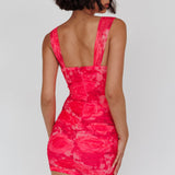 Daydreaming Ruched Mini Dress Floral Pink