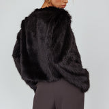 London Day Faux Fur Jacket Black