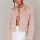 London Day Faux Fur Jacket Blush