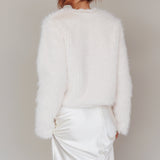 London Day Faux Fur Jacket Cream