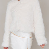 London Day Faux Fur Jacket Cream