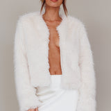 London Day Faux Fur Jacket Cream
