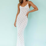 Maldives Knit Maxi Dress White