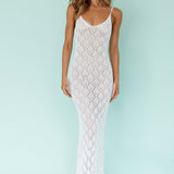 Maldives Knit Maxi Dress White