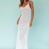 Maldives Knit Maxi Dress White