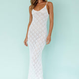 Maldives Knit Maxi Dress White