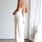 Mon Coeur Plunging Neckline Midi Dress Champagne