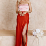 Everlee Strapless Split Midi Dress Pink