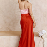Everlee Strapless Split Midi Dress Pink