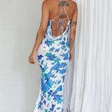 You're My Sunshine Tie-Up Back Midi Dress Blue