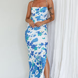 You're My Sunshine Tie-Up Back Midi Dress Blue