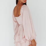 New Light Balloon Sleeve Romper Blush