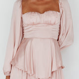 New Light Balloon Sleeve Romper Blush