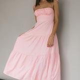 New Light Tied Shoulder Maxi Dress Blush