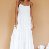Bora Bora Tied Back Maxi Dress White