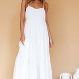 Bora Bora Tied Back Maxi Dress White