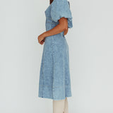 Elias Puff Sleeve Midi Dress Denim