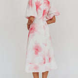 Elias Puff Sleeve Midi Dress Blush