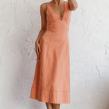 Elias Decorative Stitch Midi Dress Mango
