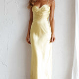 Azara Pintuck Bodice Maxi Dress Yellow