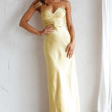 Azara Pintuck Bodice Maxi Dress Yellow