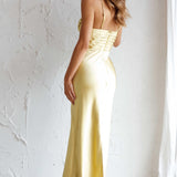 Azara Pintuck Bodice Maxi Dress Yellow