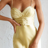 Azara Pintuck Bodice Maxi Dress Yellow