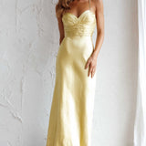 Azara Pintuck Bodice Maxi Dress Yellow