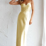 Azara Pintuck Bodice Maxi Dress Yellow
