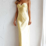 Azara Pintuck Bodice Maxi Dress Yellow