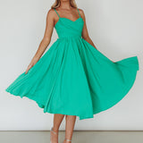 Salome Tied Back Knee Length Dress Green