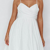 Salome Tied Back Knee Length Dress White