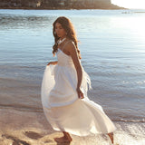 Love Songs Back Bow Maxi Dress White