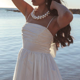 Love Songs Back Bow Maxi Dress White