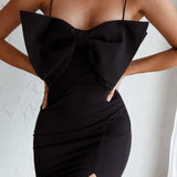 La Palazza Bow Feature Midi Dress Black
