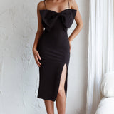 La Palazza Bow Feature Midi Dress Black