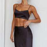 The Moment Cami Strap Crop Top Black