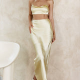 The Moment Cami Strap Crop Top Light Yellow