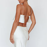 Tahni Diamante Chain Maxi Skirt Oyster